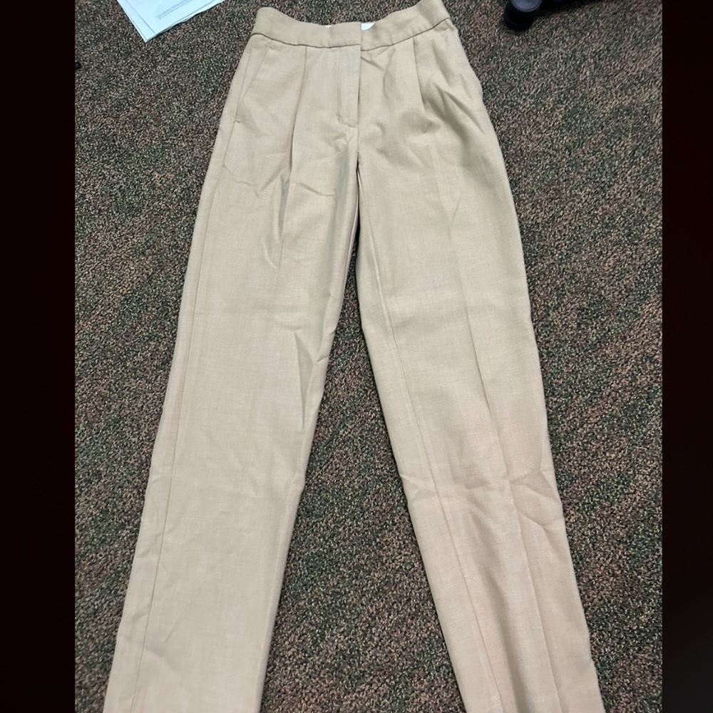 Brown Tan Aritzia Effortless Dress Pants Trousers